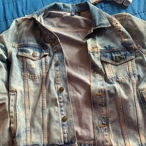 H&M distressed denim jacket